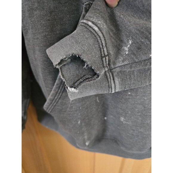 Carhartt Men Hooded Sweatshirt With Paint Marks Small Holes Distressed thrashed - Picture 7 of 14